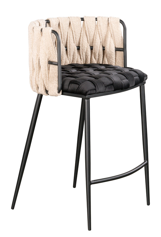 milano black and white kitchen counter stool