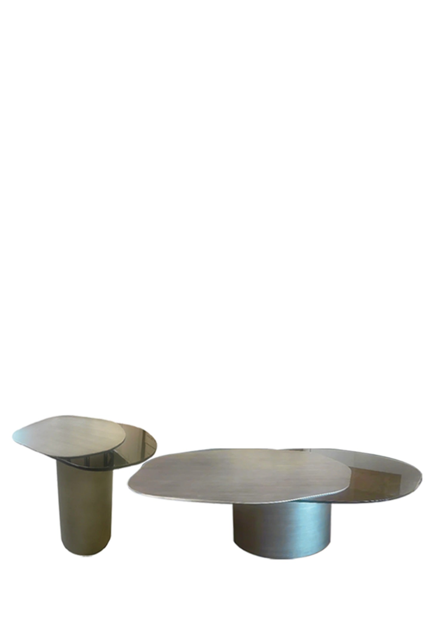Modern Irregular Kaylee Coffee Table Set in Silver