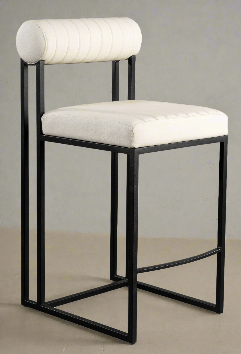 Milo Faux Leather White Counter Chair