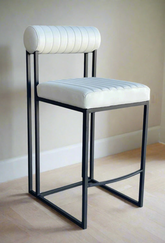 Milo Faux Leather White Counter Chair