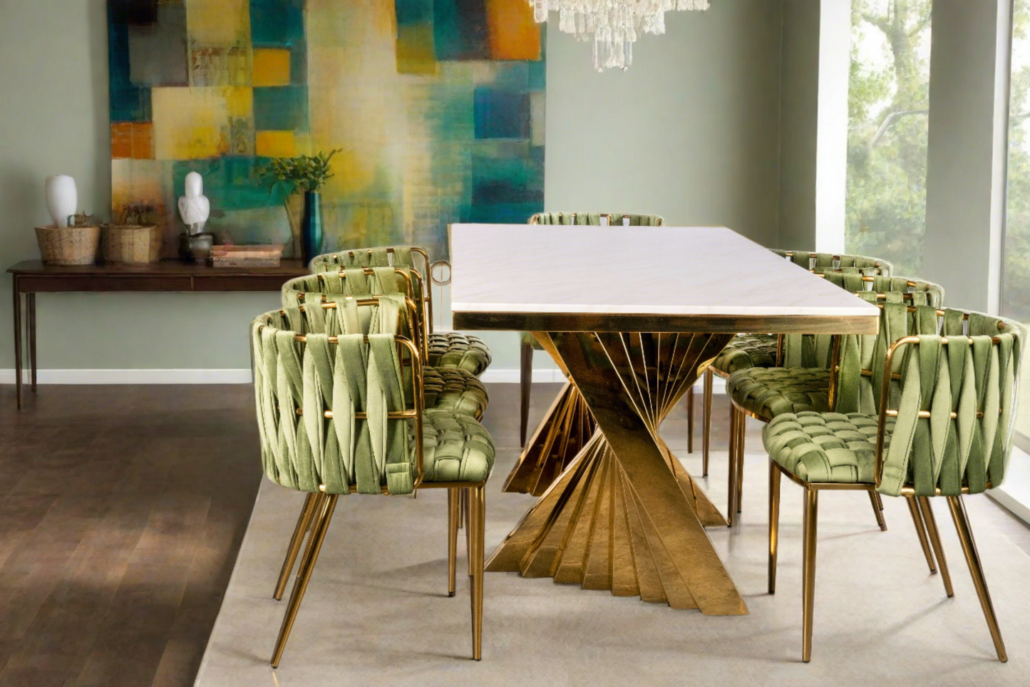 gold dining room set
