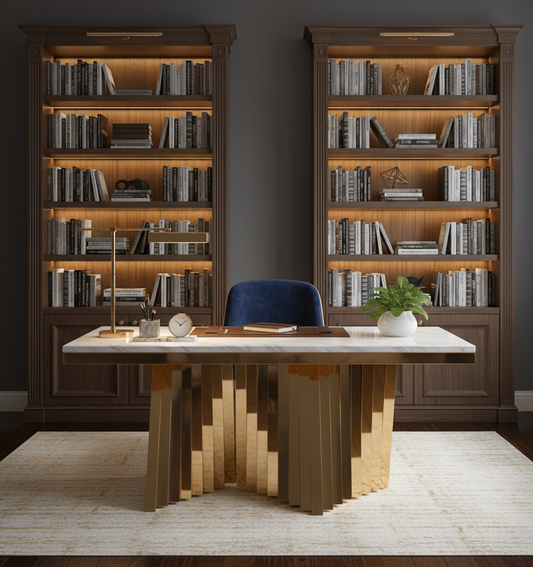 gold writing desk
