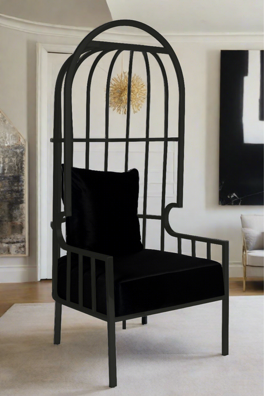 black tall balloon chair statement accent chair event chair  wedding chair  lounge chair