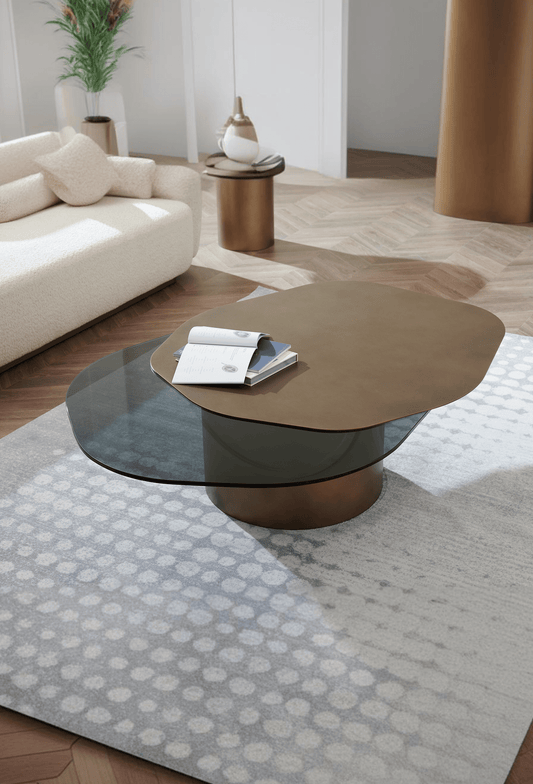 free form brass coffee table