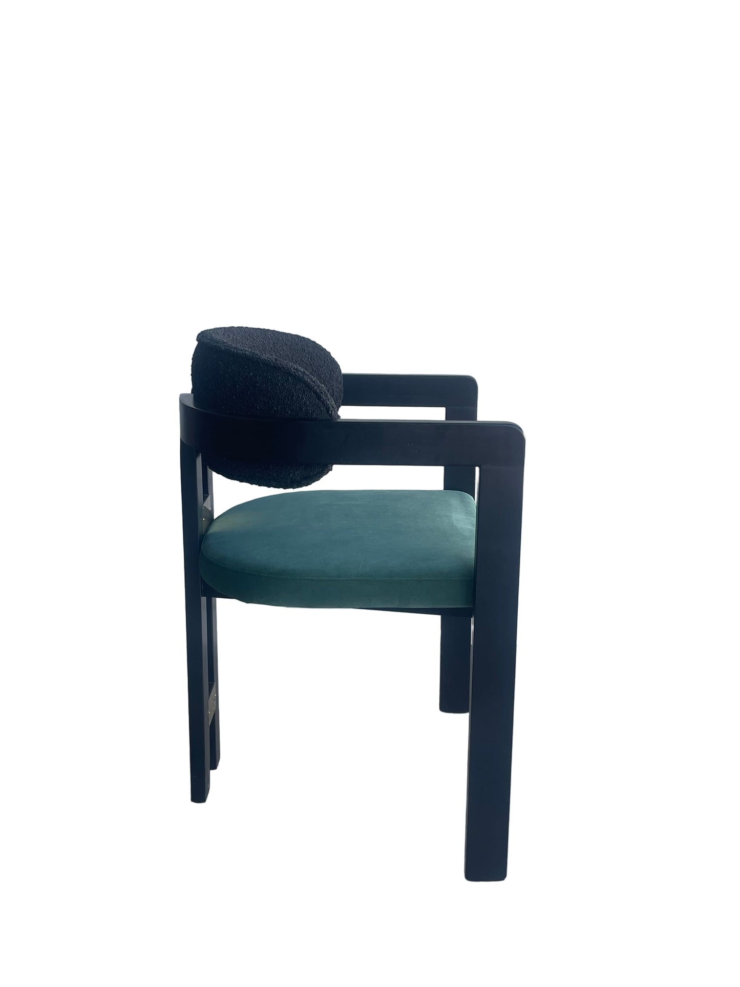Black and green chic dining chair with arms