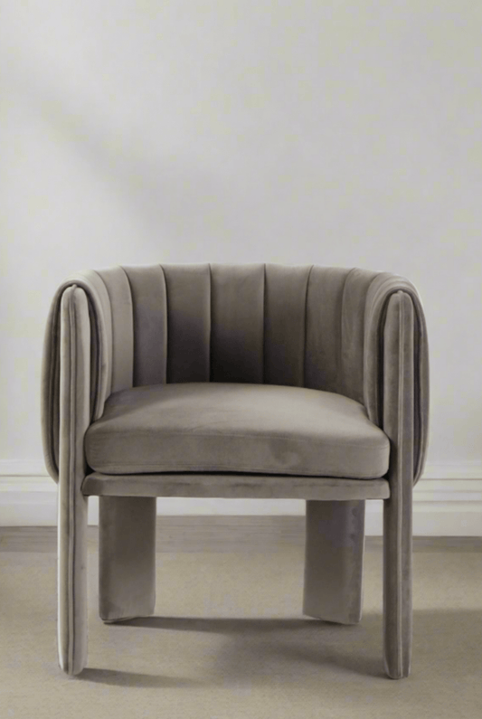 gray upholstered dining chair