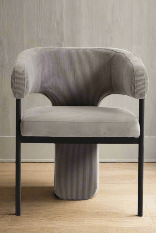 gray velvet dining chair