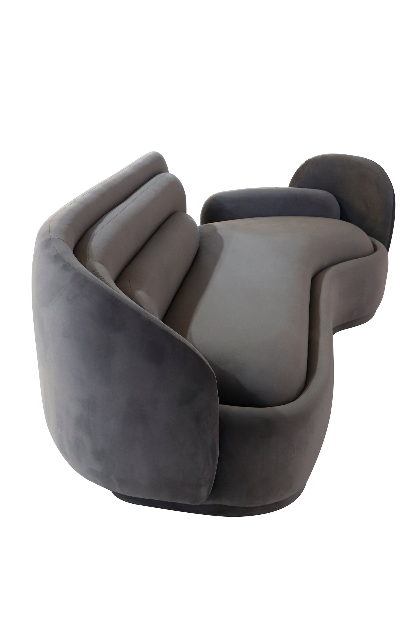 Bernard Gray Velvet Sofa, Curved Sofa