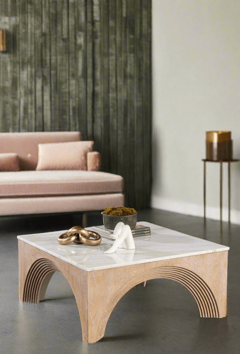 coffee table with marble top