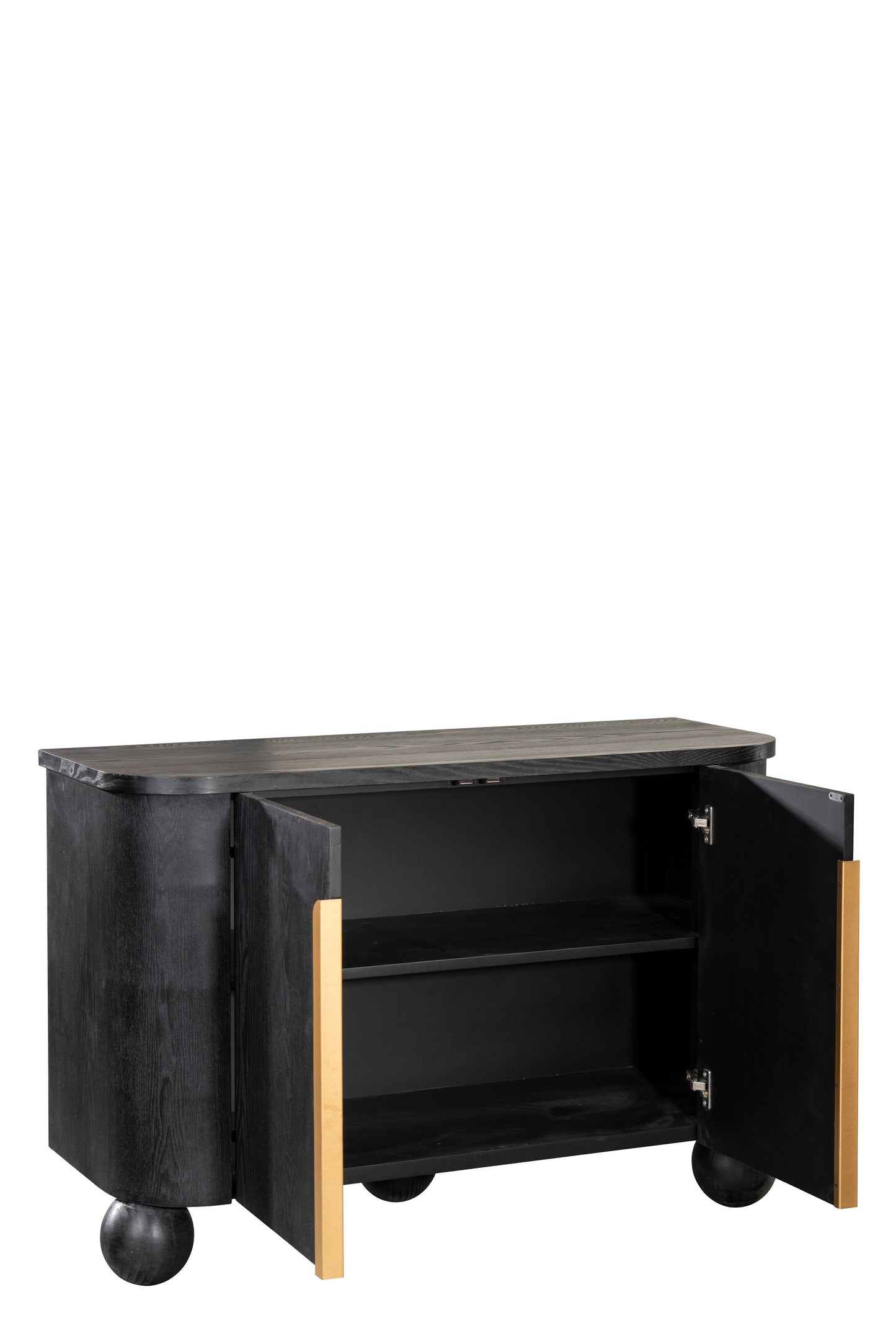 Flamm Accent Cabinet with Ball Feet in Black-PRE-ORDER