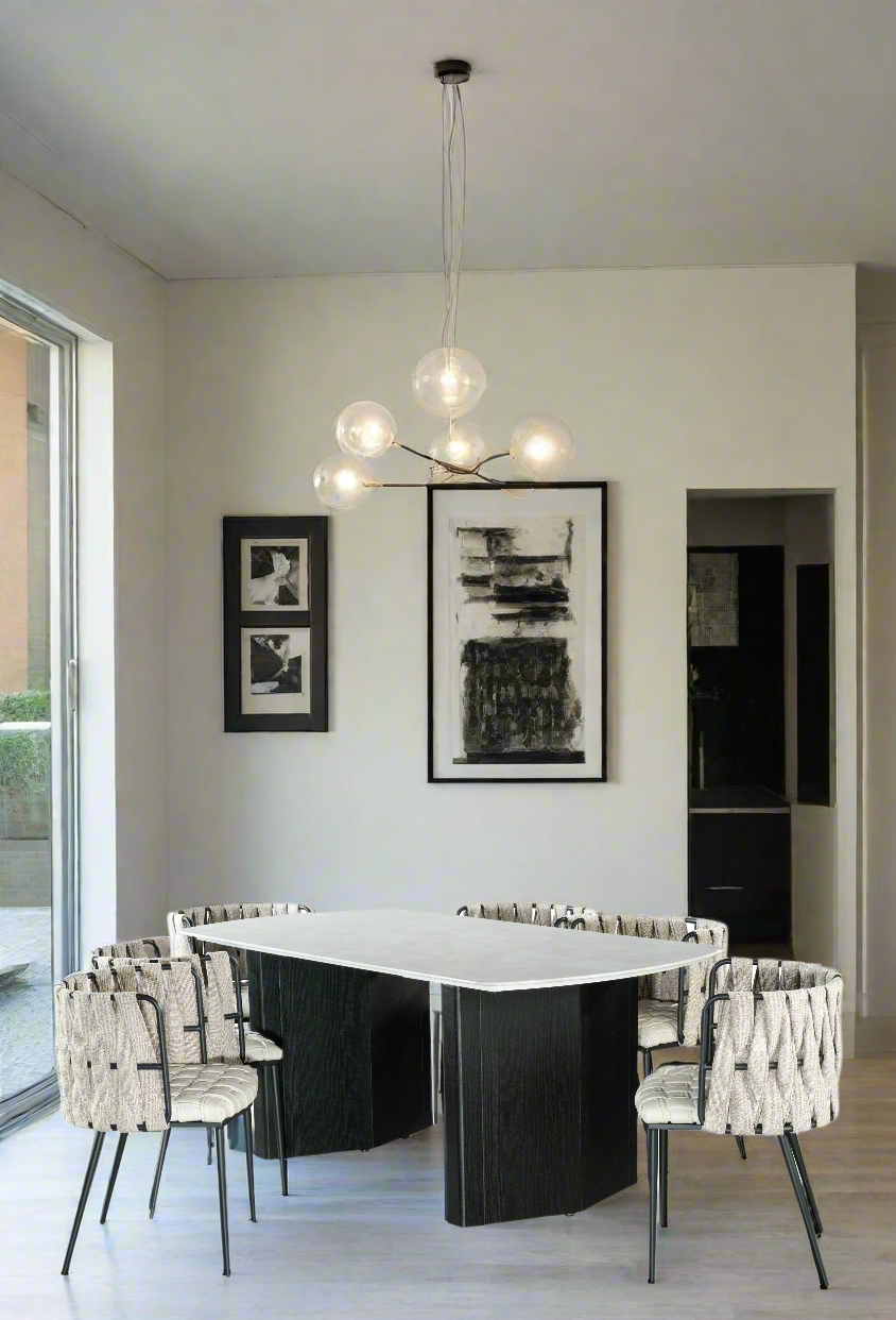 contemporary dining table set for 6