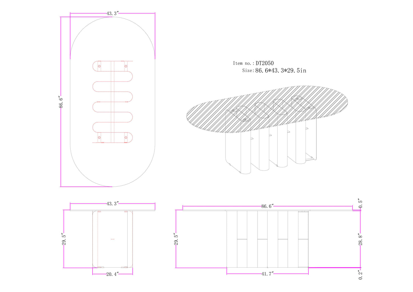 Romeo Glass Top Sculptural Oval Dining Table for 8 in Brass