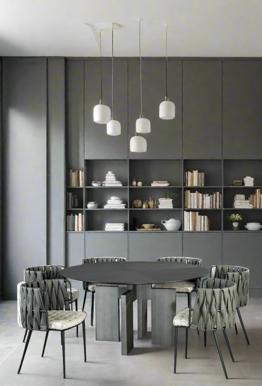 Milano Dining Chair in Gray and White