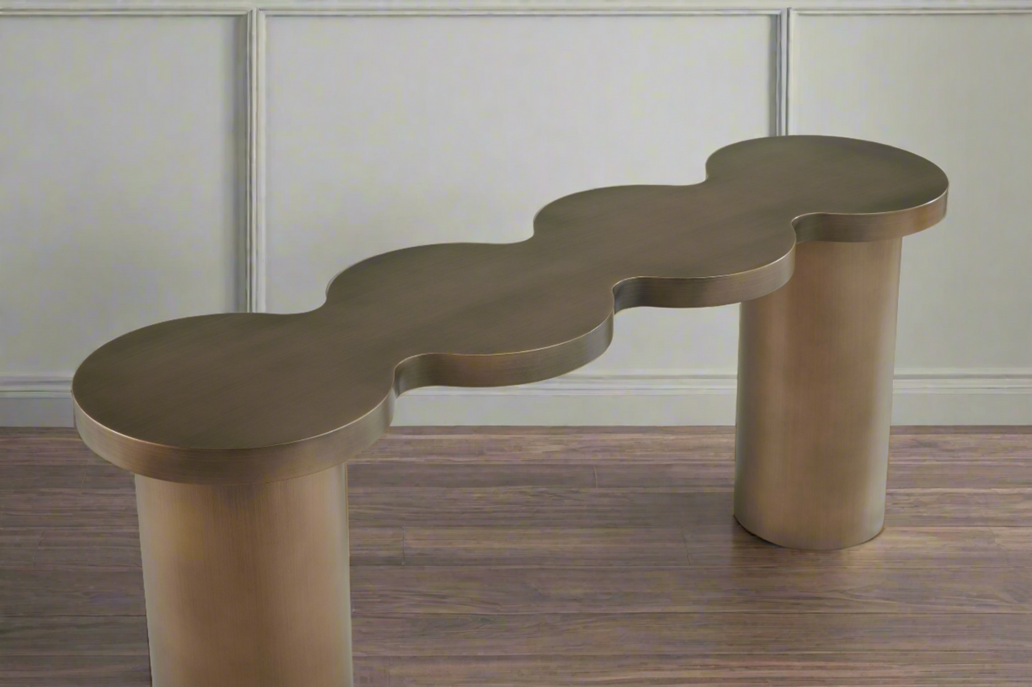 Modern Irregular Shape Nuage Console Table in Brass