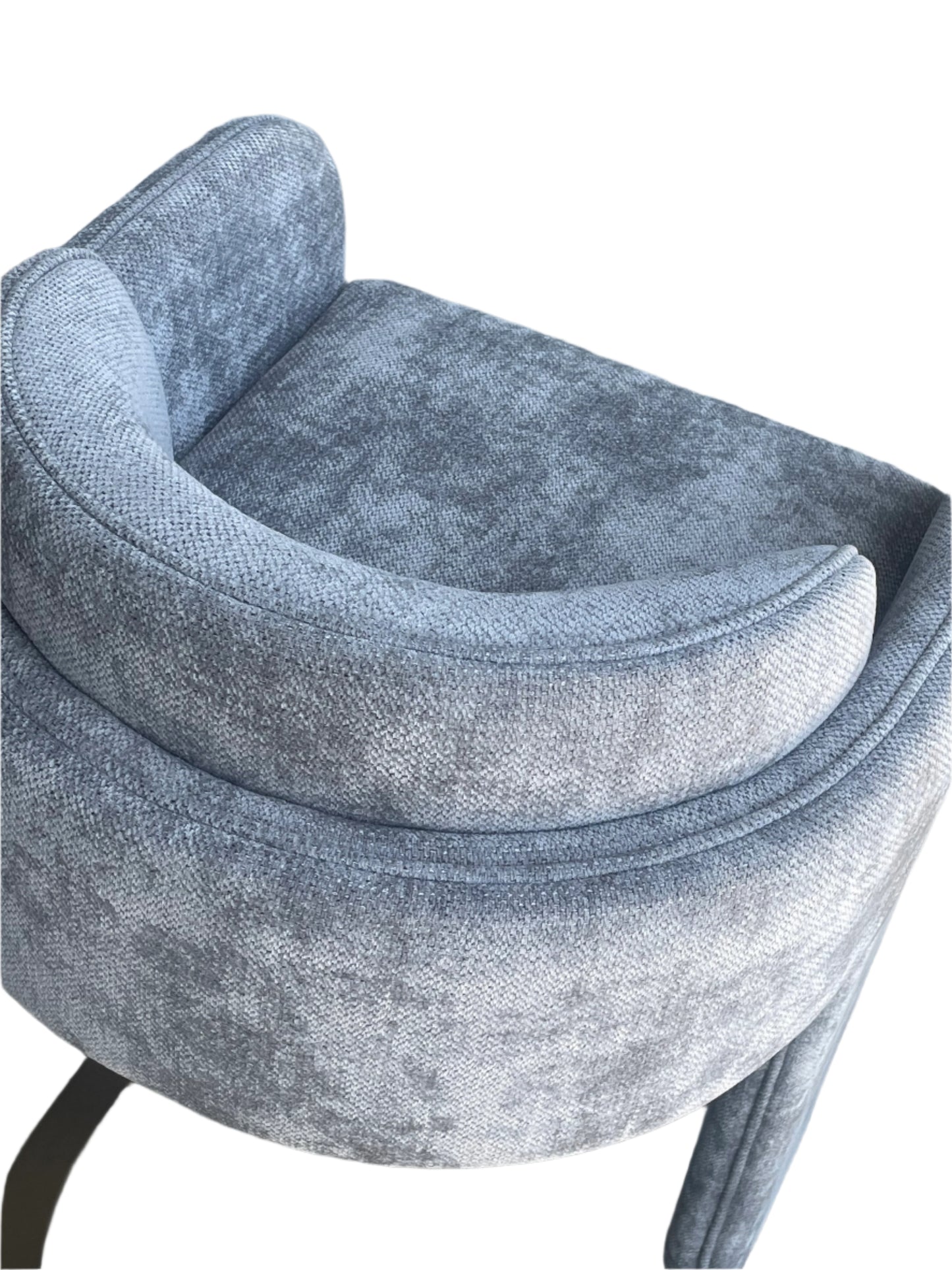 Indigo Upholstered Counter Chair in Gray with Brass Base