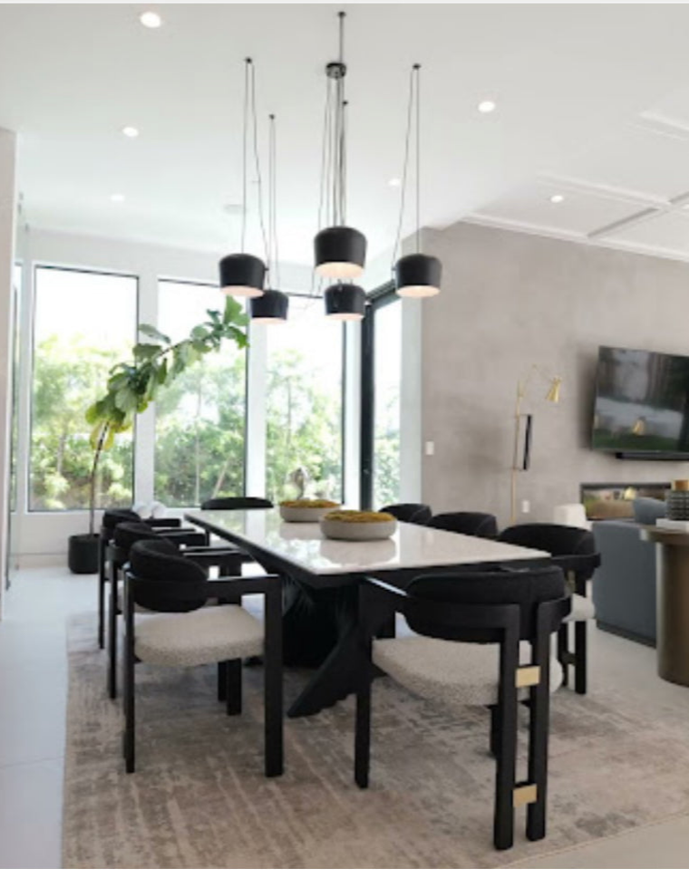 Conan Black Dining Table Set for 8
