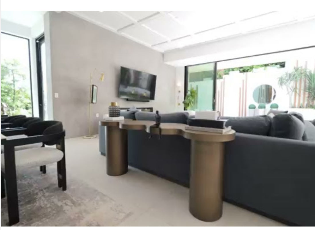 Modern Irregular Shape Nuage Console Table in Brass