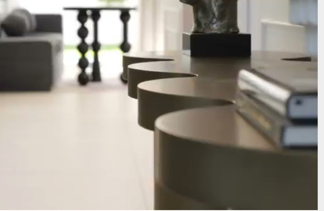 Modern Irregular Shape Nuage Console Table in Brass