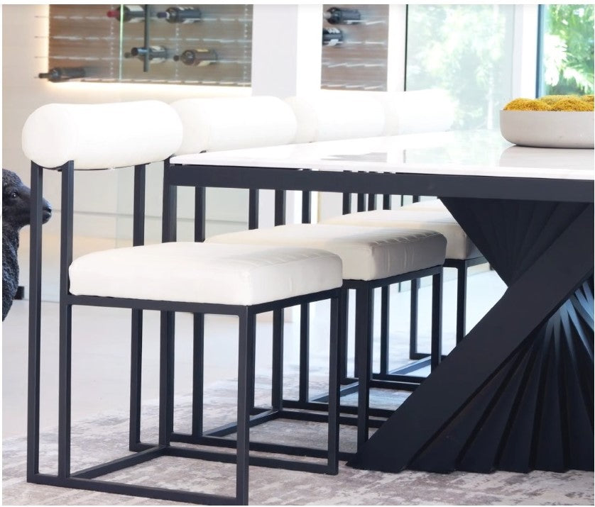 Milo 92" long Black Dining Table Set for 10