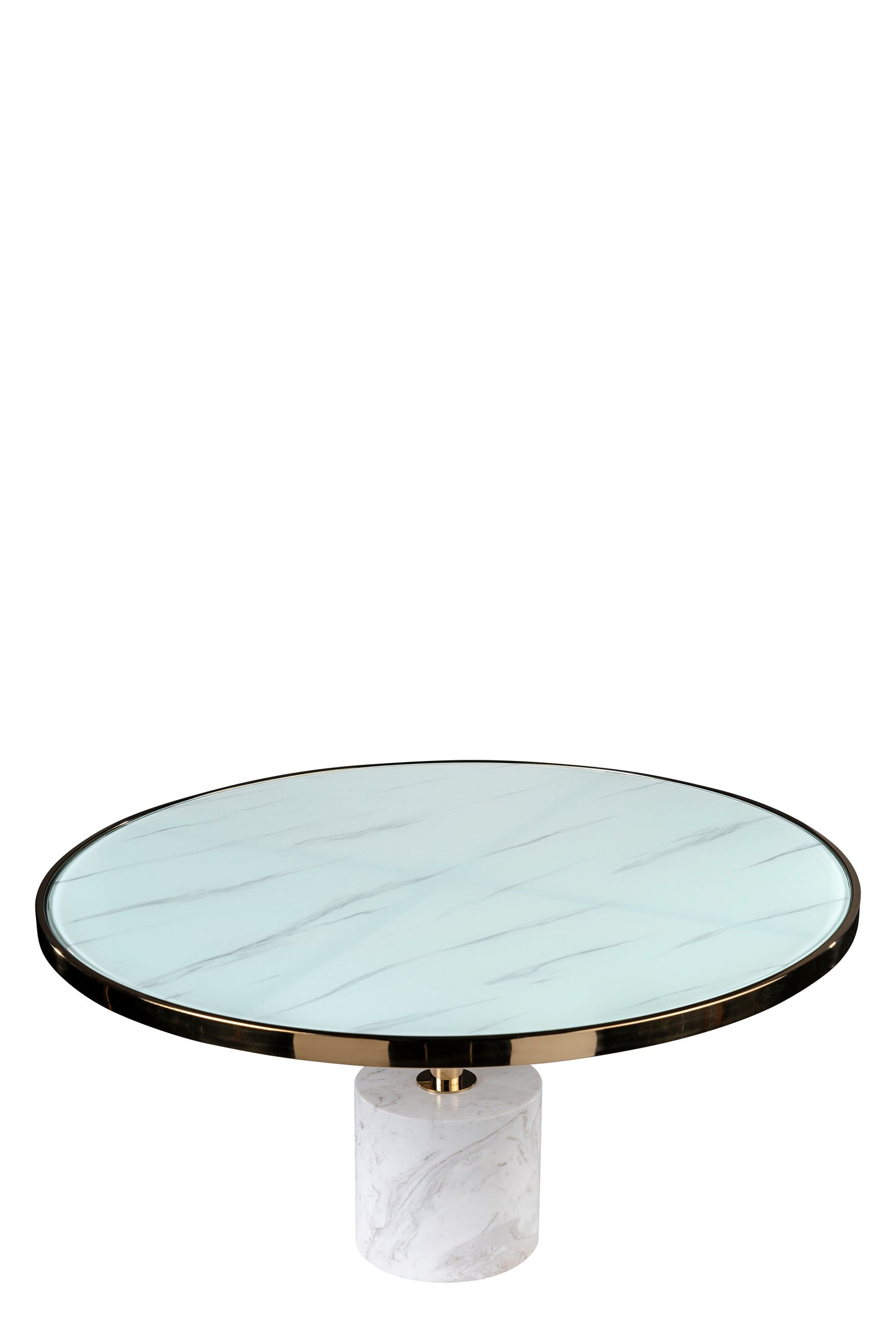 Kaia Marble Base Coffee Table Set-White and Gold