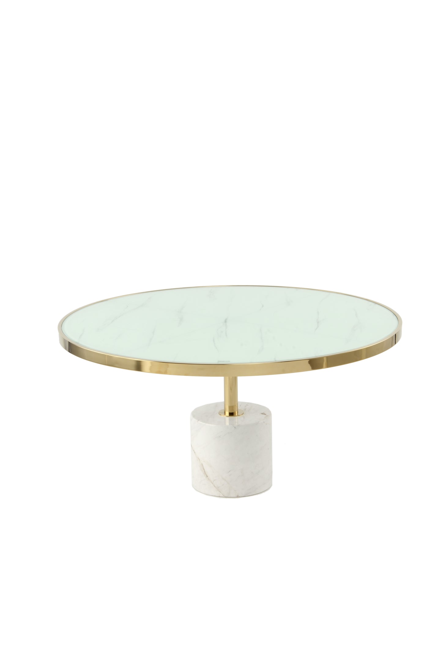 Kaia Marble Base Coffee Table Set-White and Gold