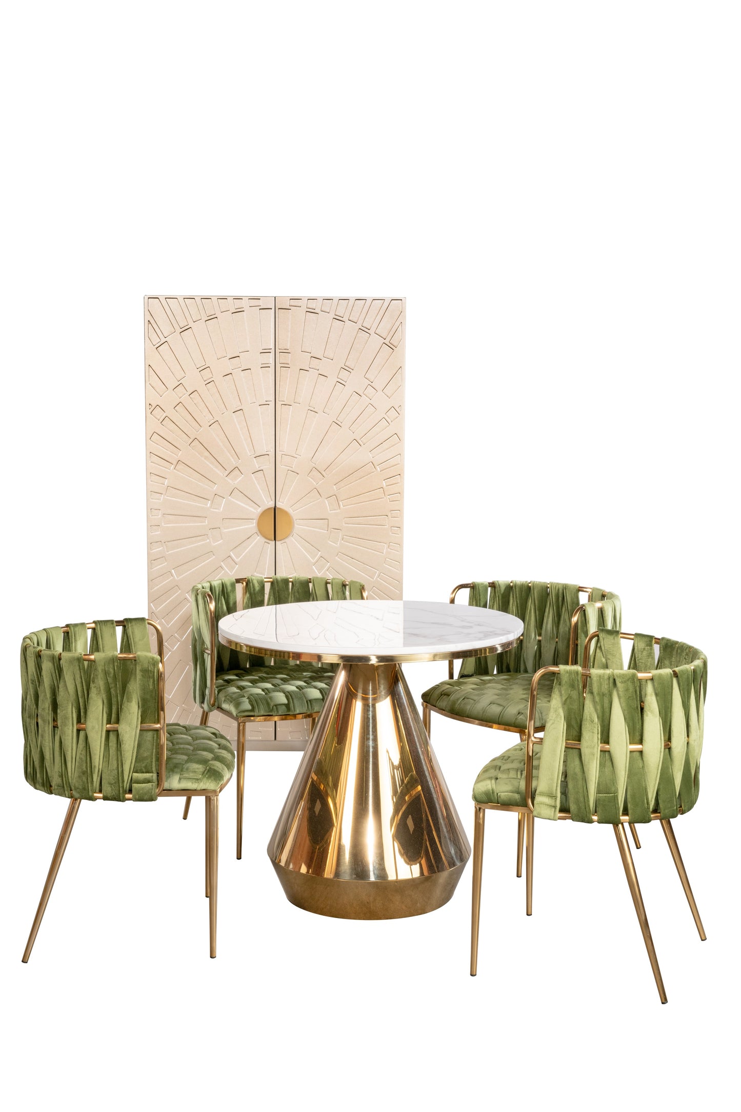 green bitro dining set
