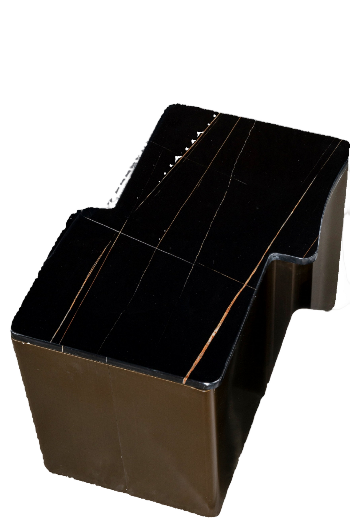 Ludie Black Marble Top Irregular Shape End Table