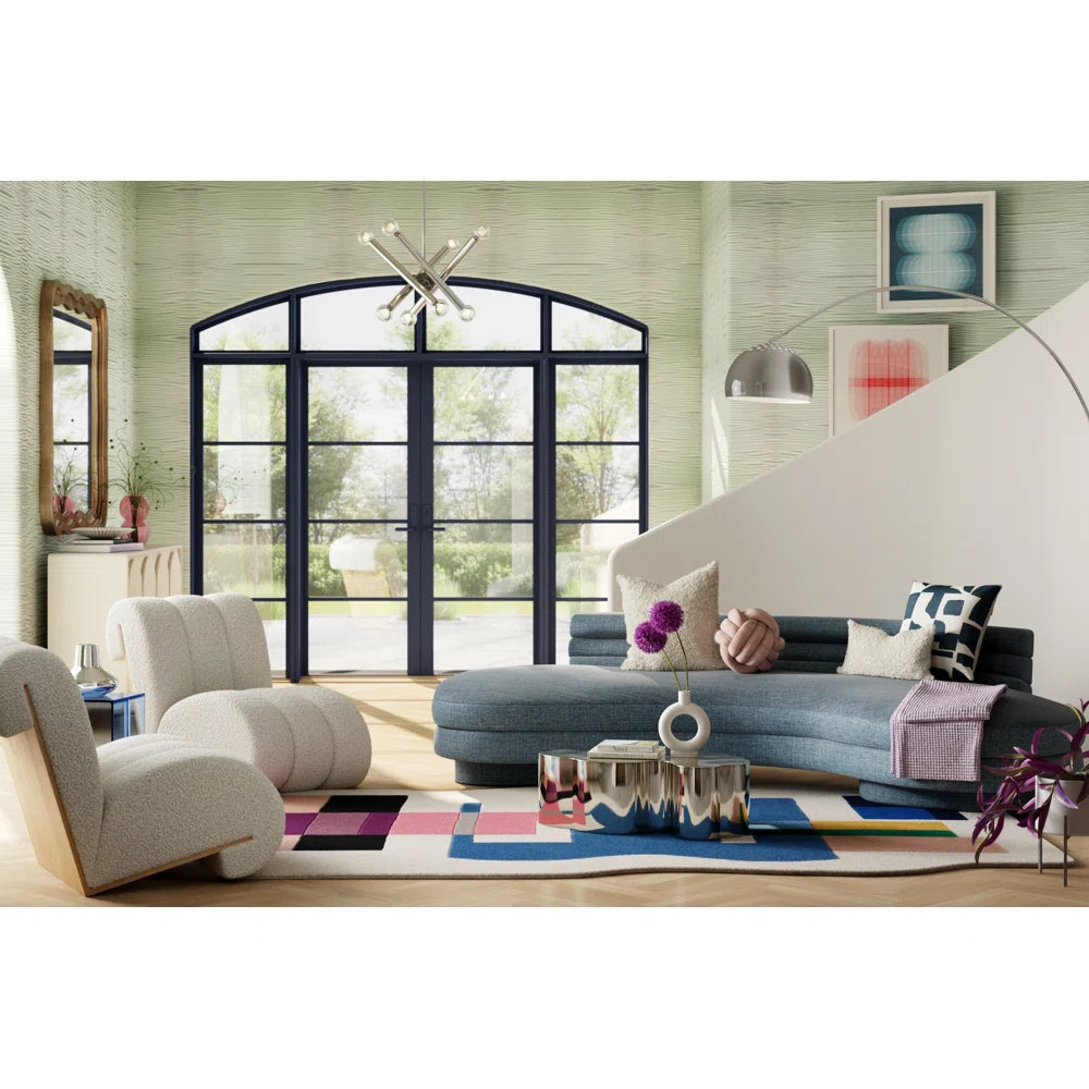 modern chrome coffee table
