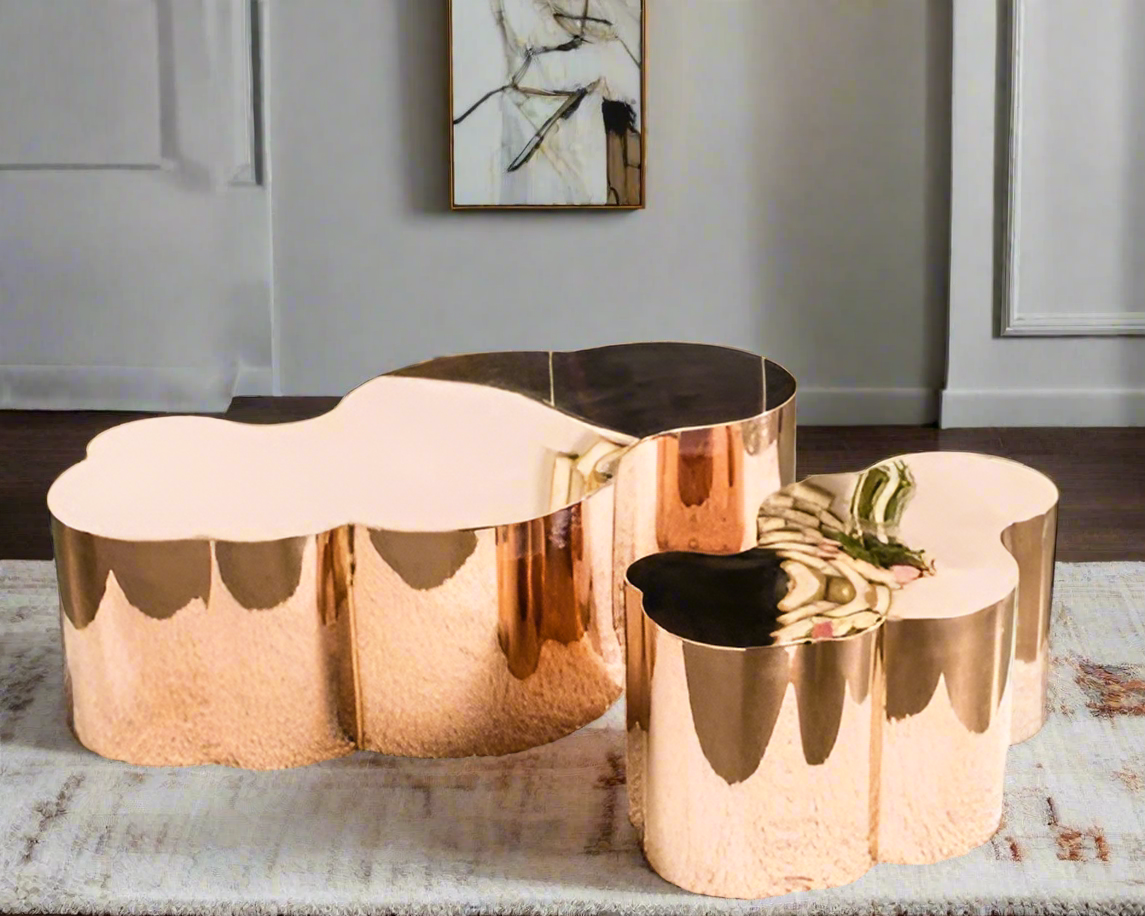 Kate Free Form Coffee Table in Rose Gold