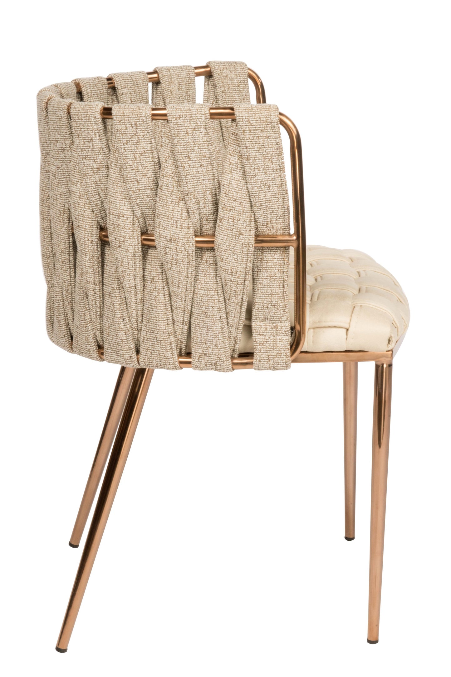 Milano Dining Chair in Off White and Gold