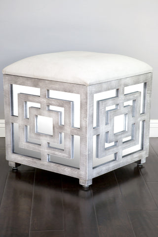 DF031-Lyda Mirrored Ottoman / Storage Box