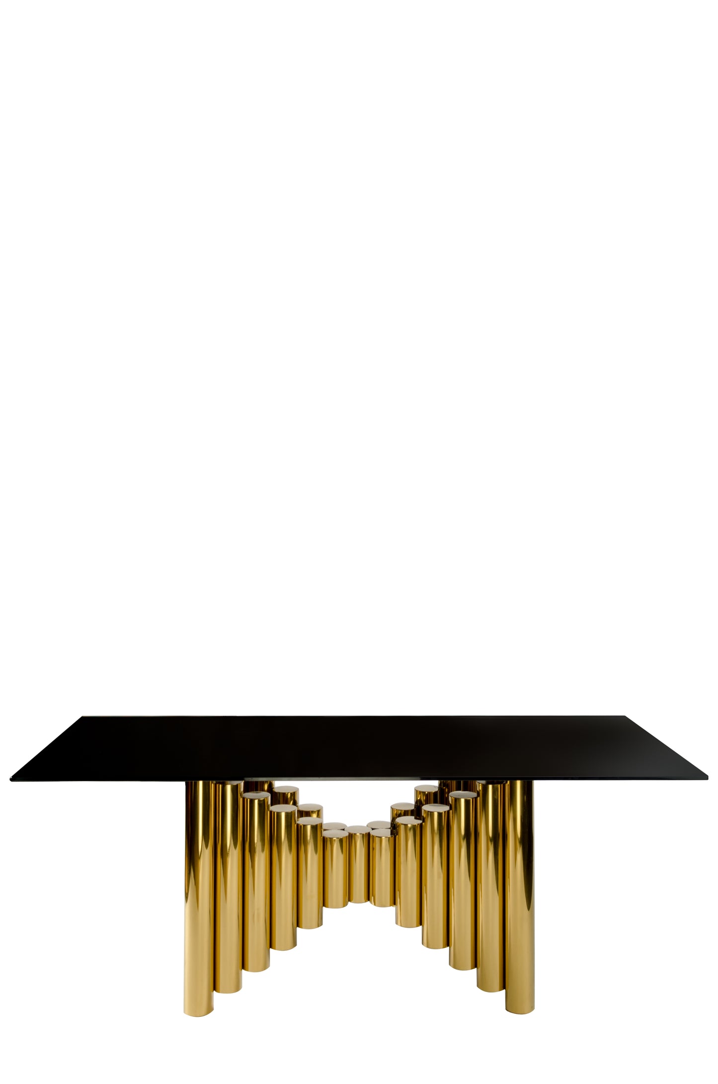 gold and black dining table