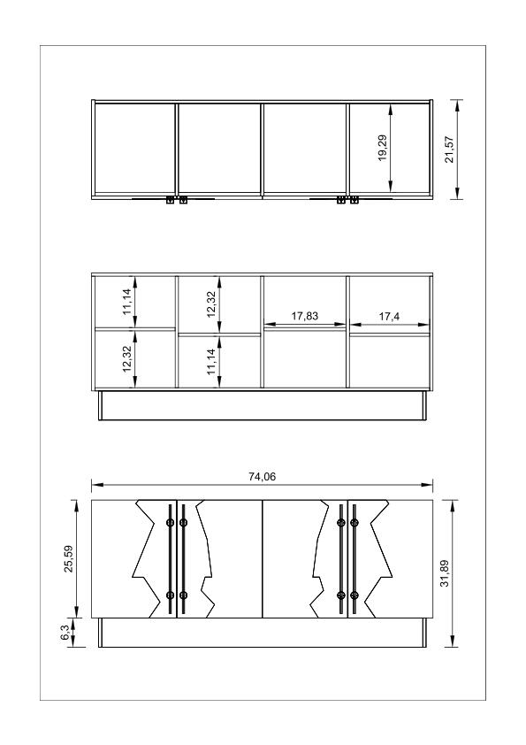 Callista Sideboard in Black and Silver