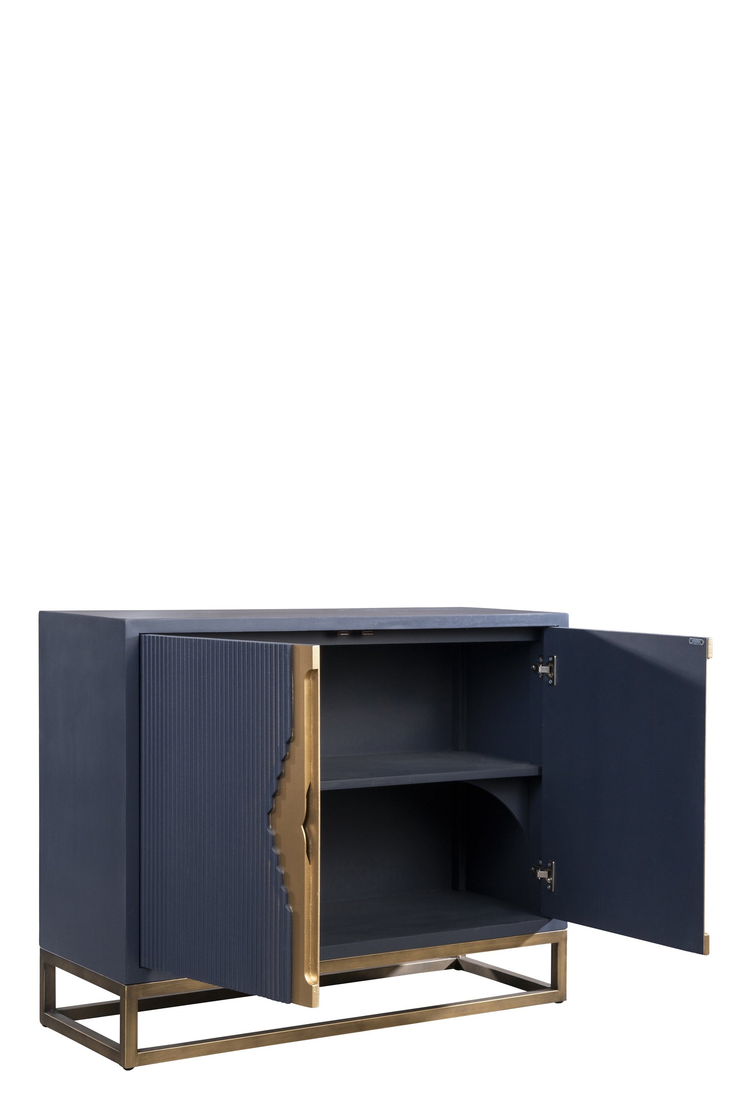 Parker  Blue Fluted Accent Cabinet