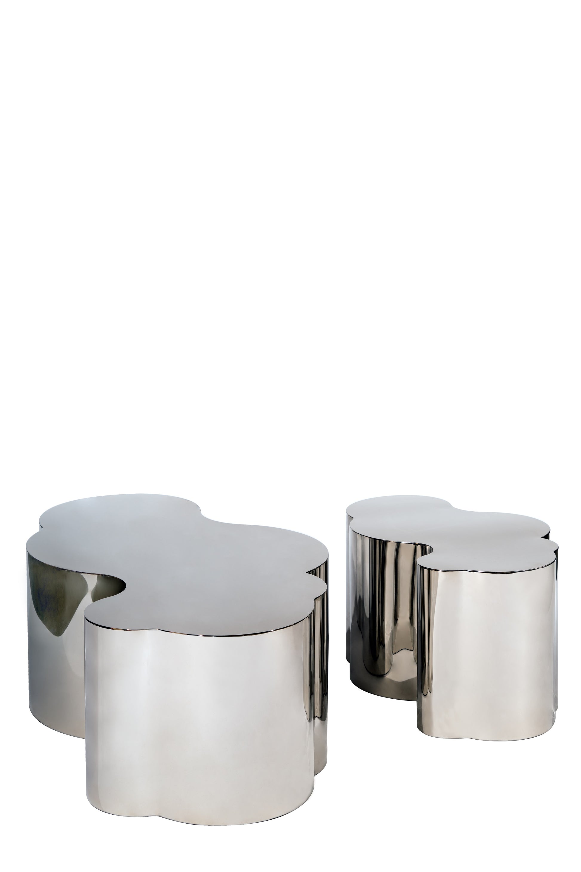 modern silver coffee table set