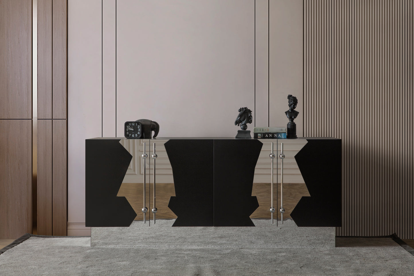 Callista Sideboard in Black and Silver