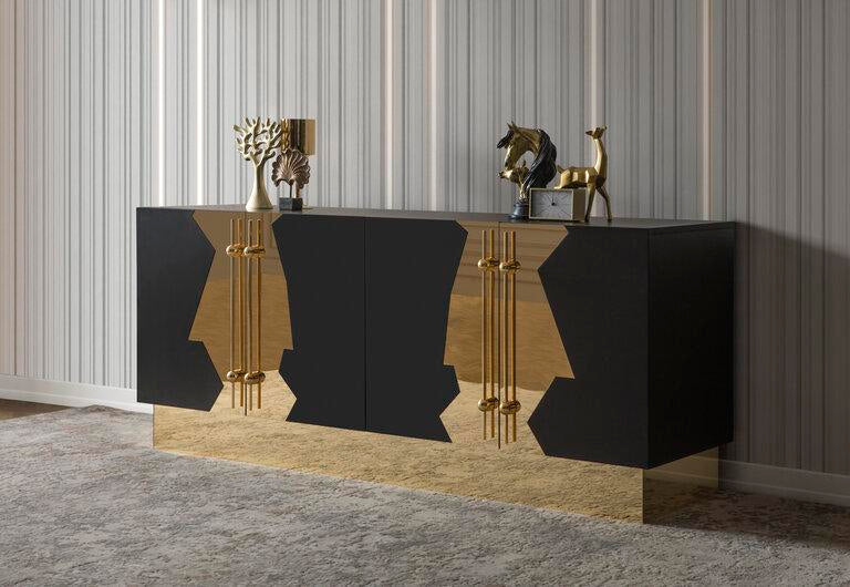 Callista Black and Gold Moden Sideboard