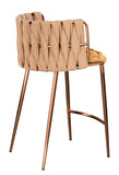 1538CS-BRN-Milano Counter Chair in Camel and Bronze
