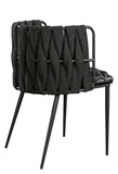 Black Waterfall Dining Set for 8 with Black Chairs