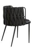 Waterfall Round Black Dining Set for 6 with Black Chairs