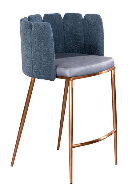 Marbella Counter Stool in Blue and Bronze