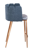 1689BS-BLU-Marbella Counter Stool in Blue and Bronze