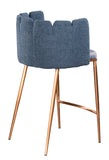 Marbella Counter Stool in Blue and Bronze