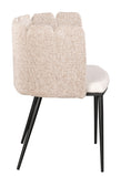 Black Waterfall Dining Set for 8 with Scallop Off White Chairs