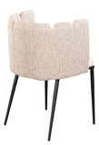 Black Waterfall Dining Set for 8 with Scallop Off White Chairs