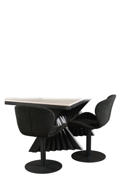 Xander Swivel Chair in Black