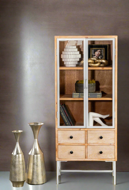 glass door tall cabinet
