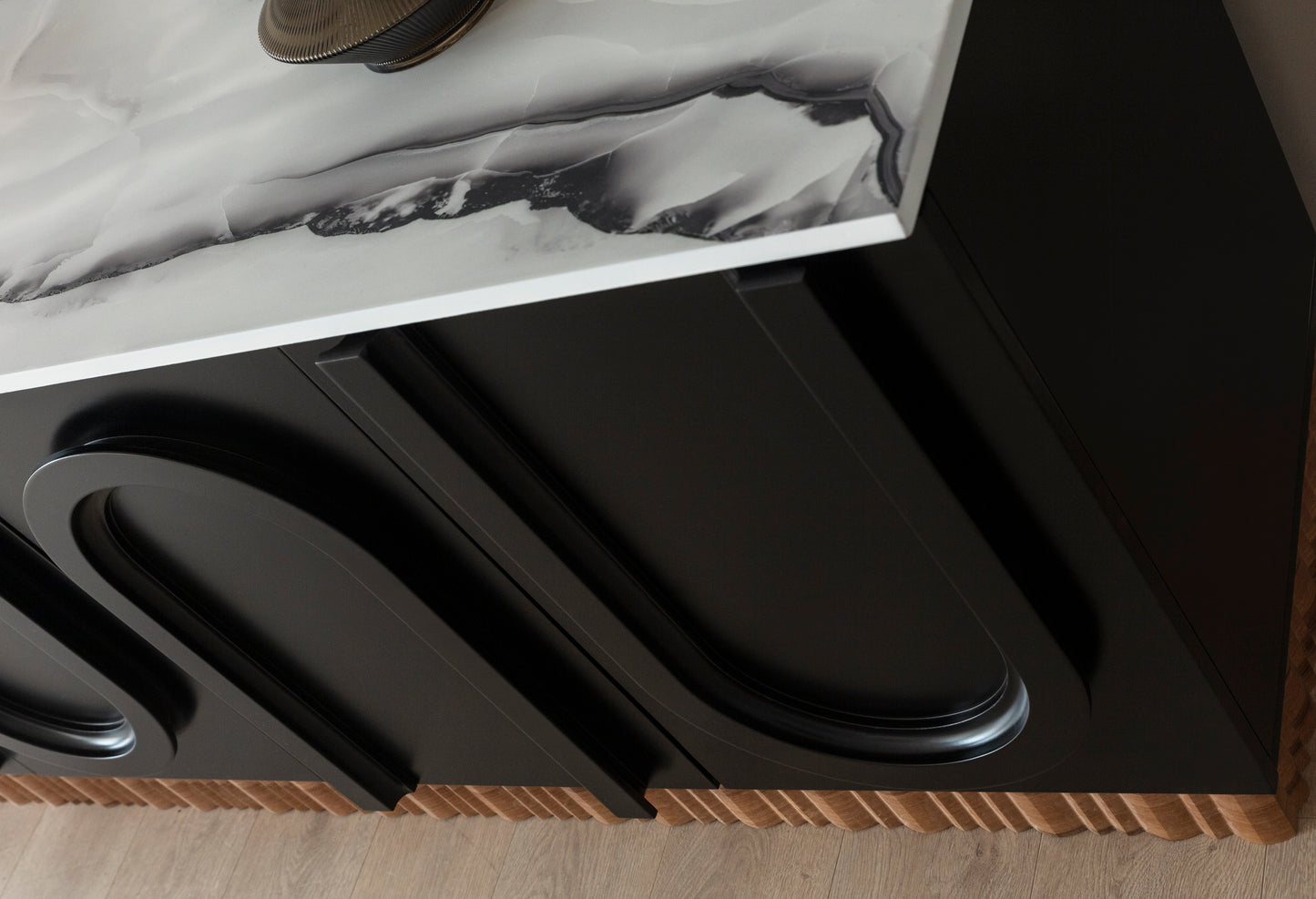 Cara Black and White Architectural Sideboard