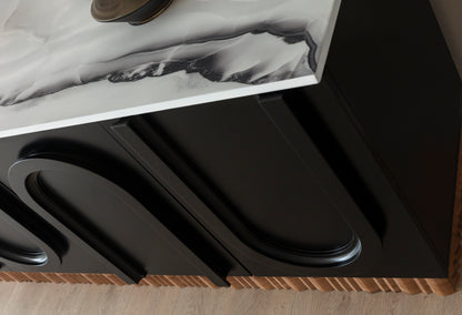 Cara Black and White Architectural Sideboard