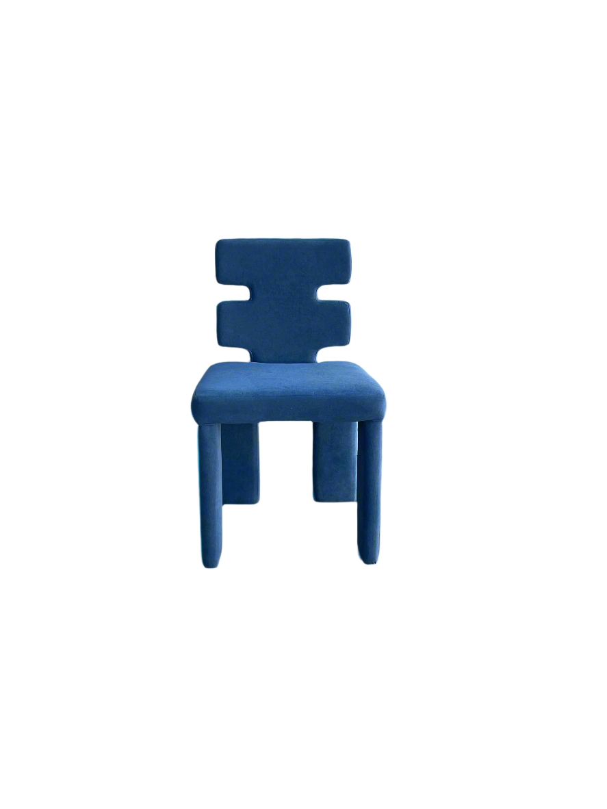Set of 8 Mya Dining Chairs in Blue